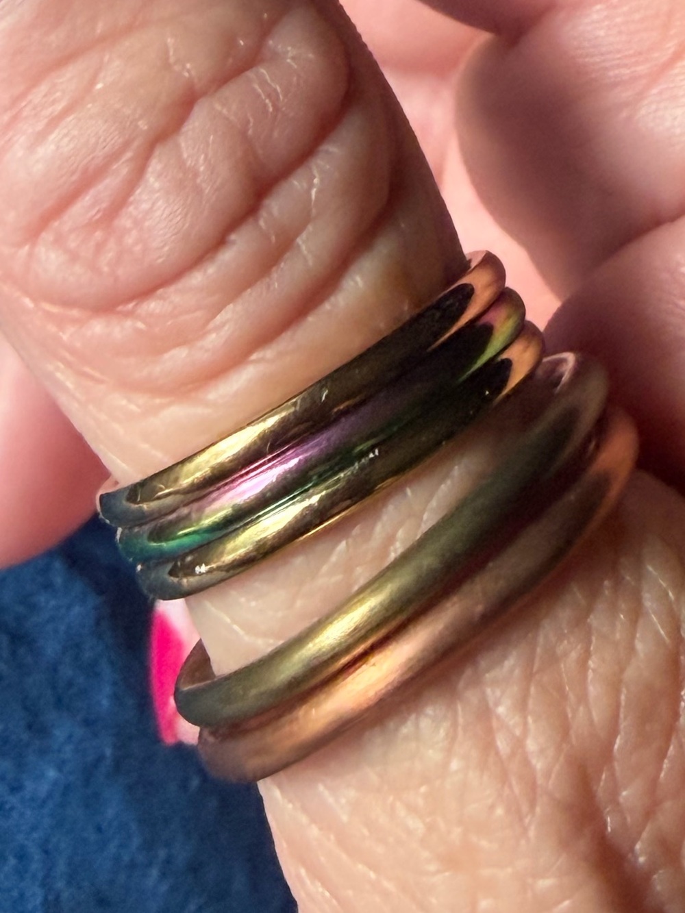 Multi-Tone Spiral Stacking Rings- Women Jewelry